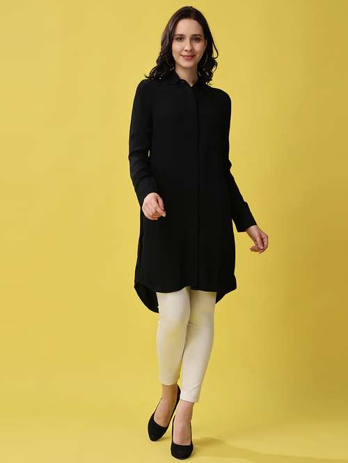 black polyester regular top - 21503116 - Standard Image - 0