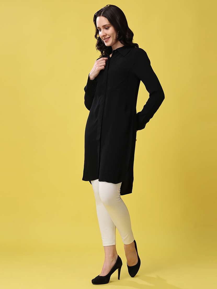 black polyester regular top - 21503116 - Standard Image - 3