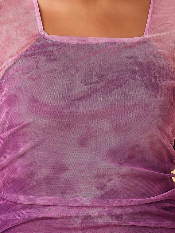 purple self-designed bodycon dress - 21503375 - Standard Image - 5