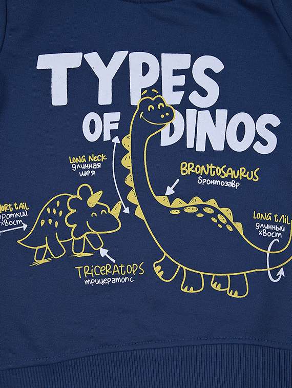 boys navy blue cotton front print sweatshirt - 21503393 -  Standard Image - 3