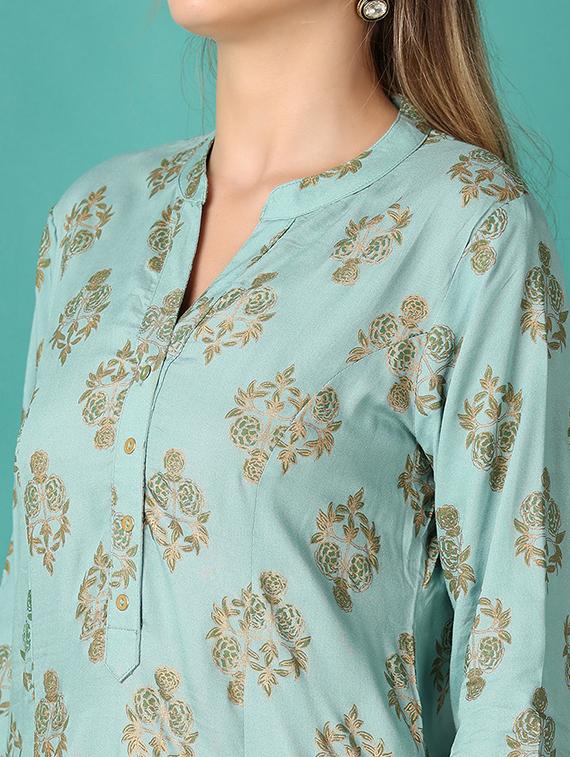 women green floral a-line kurta - 21503406 - Standard Image - 5