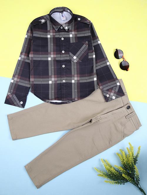 boys checkered casual wear full length set - 21503407 -  Standard Image - 0