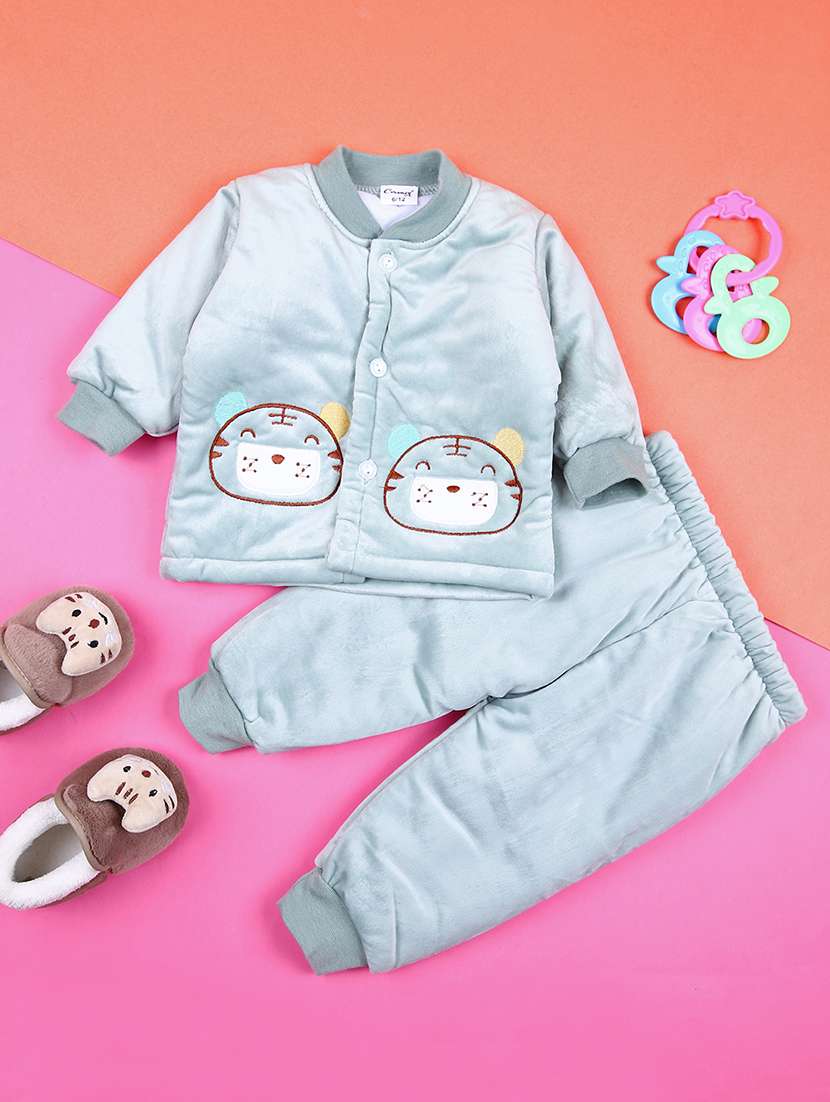 boys printed winterwear full length set