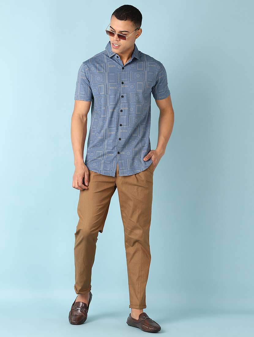 men short sleeves printed casual shirt - 21503477 -  Standard Image - 3