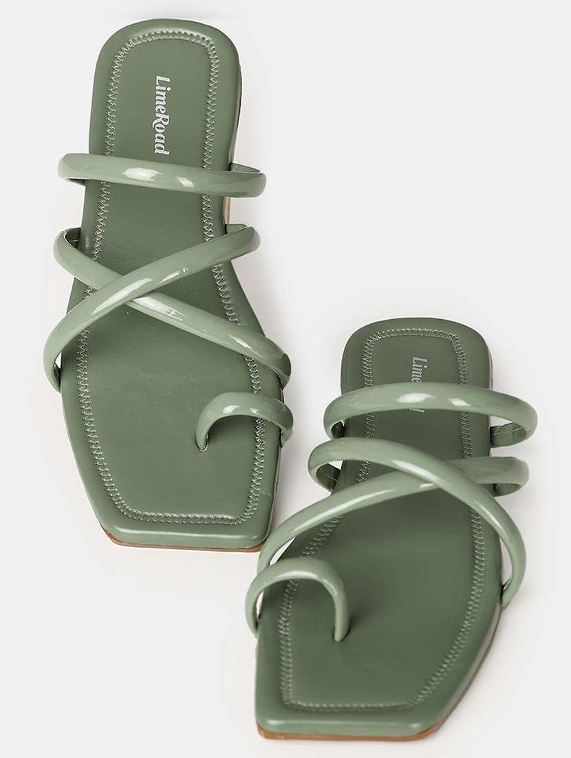 women green slip on sandal - 21503496 -  Standard Image - 3