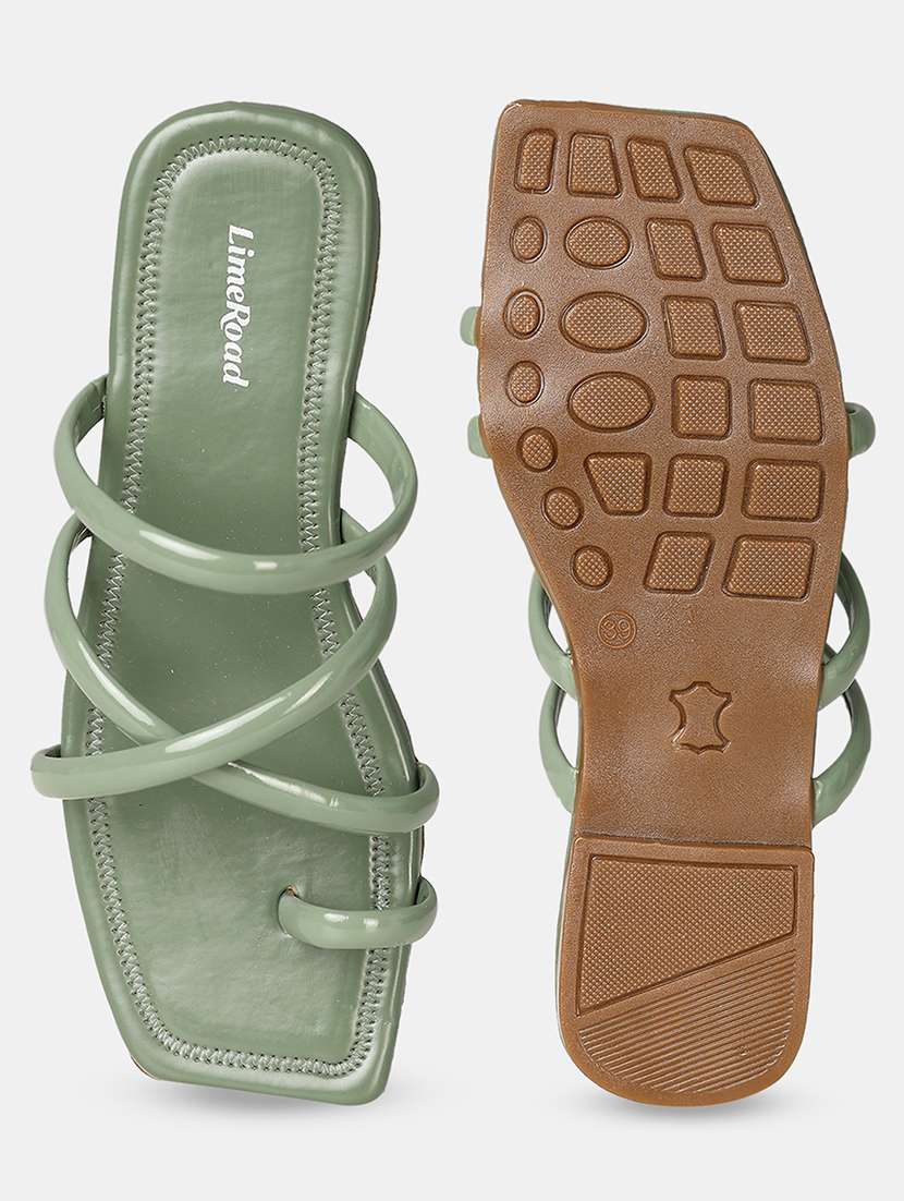 women green slip on sandal - 21503496 -  Standard Image - 5