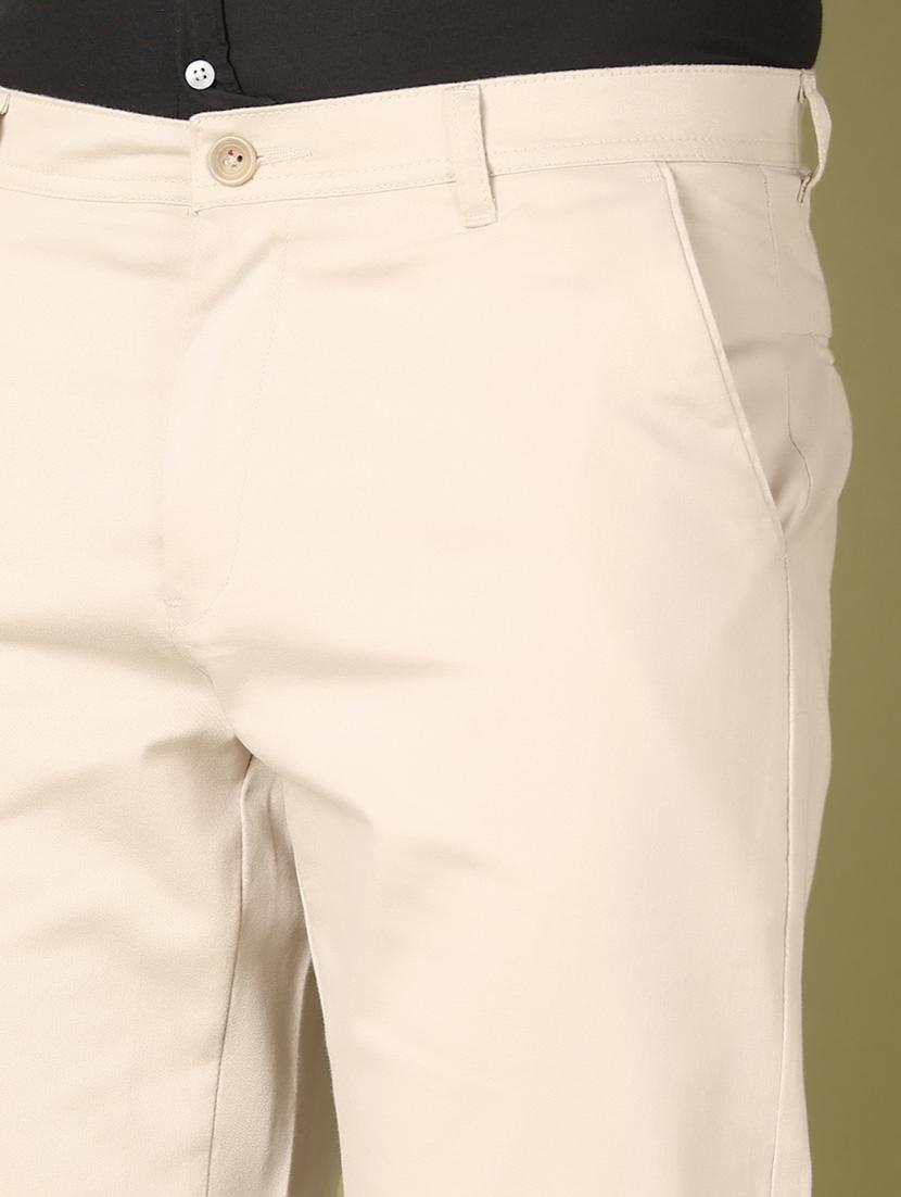 men solid mid rise flat front casual trouser - 21503517 - Standard Image - 5