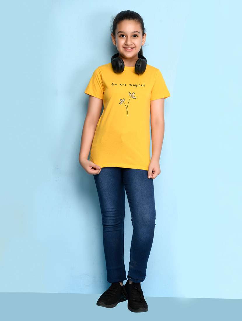 girls round neck printed t-shirt - 21503848 - Standard Image - 3