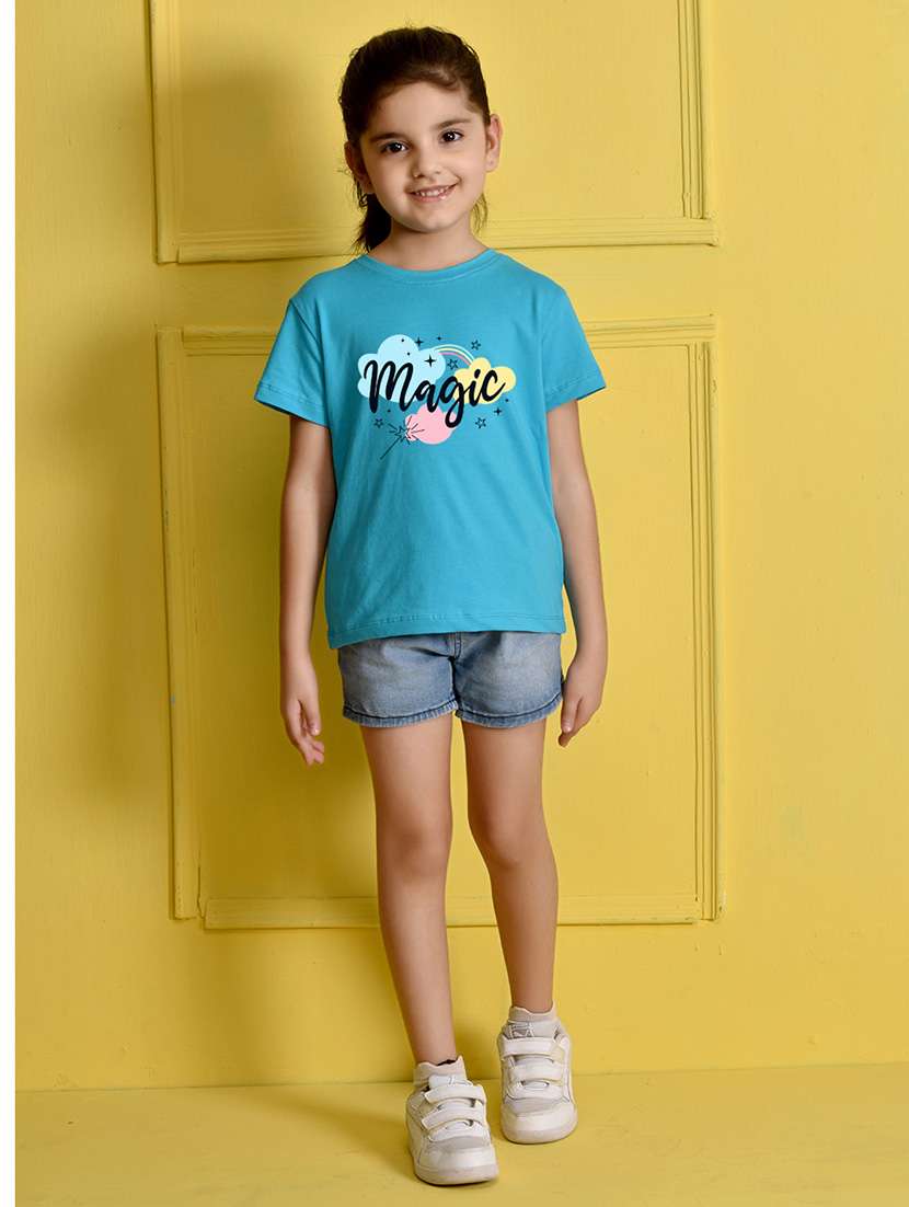 girls round neck front print t-shirt - 21503889 -  Standard Image - 3