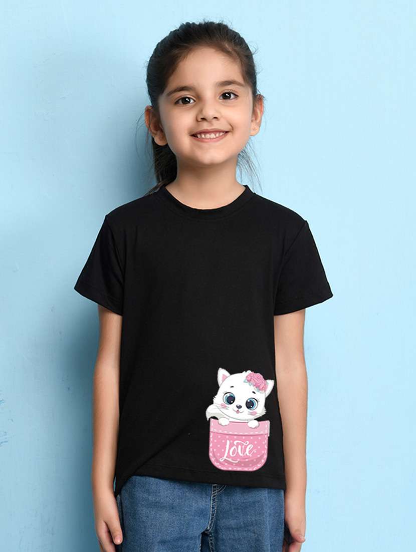 girls cute character printed round neck tee - 21503898 - Zoom Image - 0