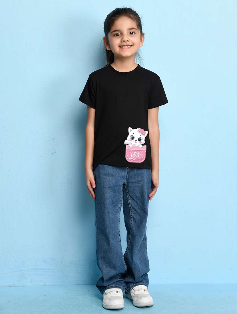 girls cute character printed round neck tee - 21503898 - Standard Image - 3