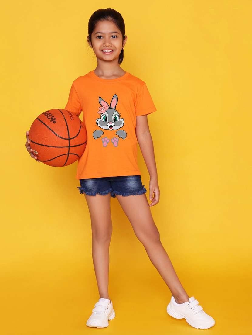 girls cute character printed round neck tee - 21503914 - Standard Image - 3