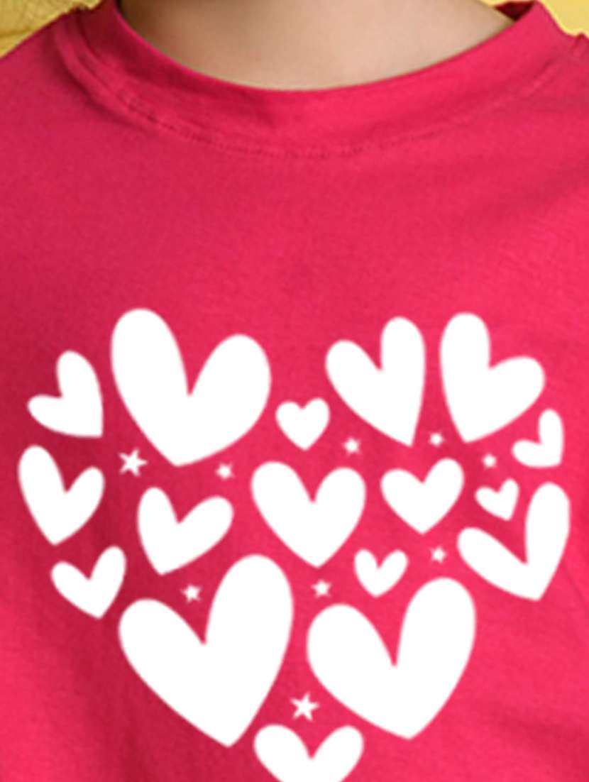 girls round neck front print t-shirt - 21503943 -  Standard Image - 3