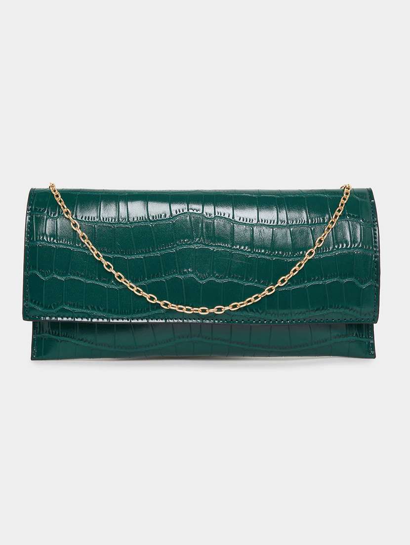 women teal pu sling bag