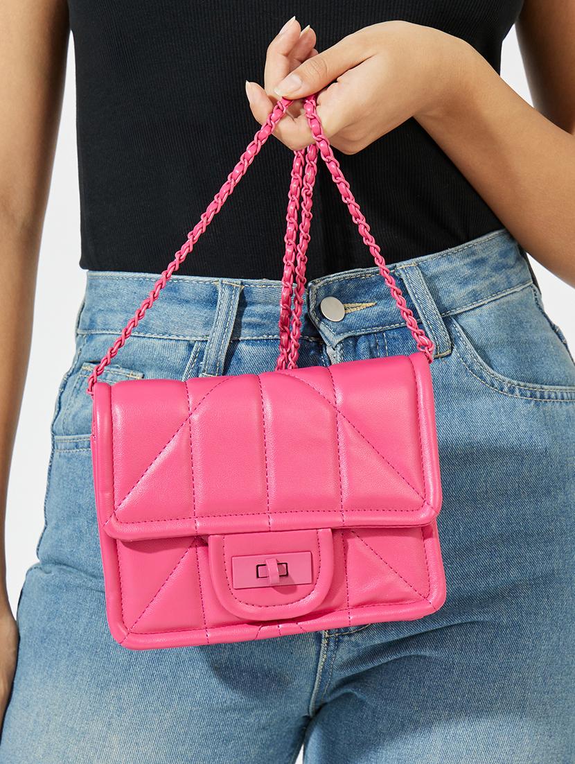 women pink pu sling bag - 21503960 - Standard Image - 5