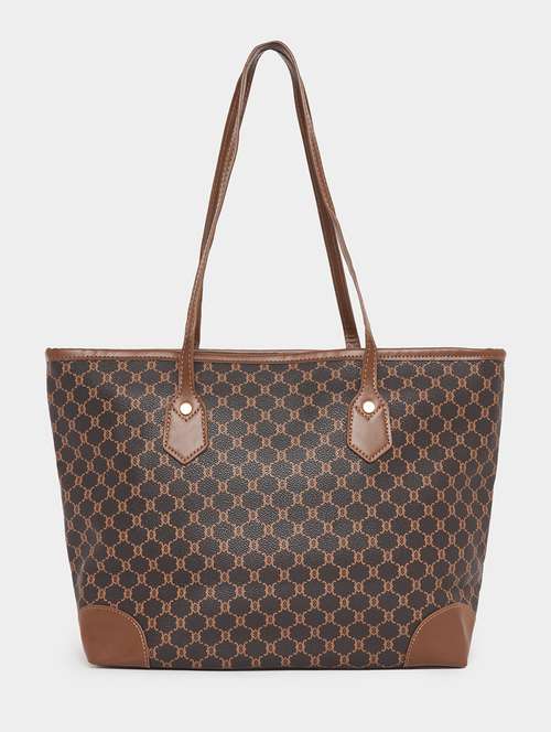 women brown pu handbag - 21503973 - Standard Image - 0