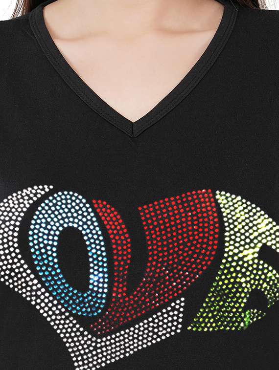 women embellished short sleeves t-shirt - 21504389 -  Standard Image - 5