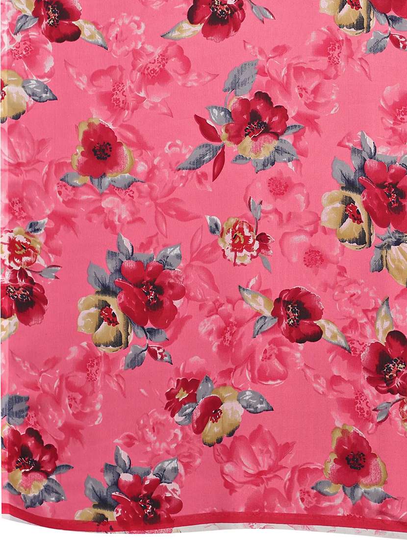 women pink printed saree with blouse - 21504452 -  Standard Image - 3