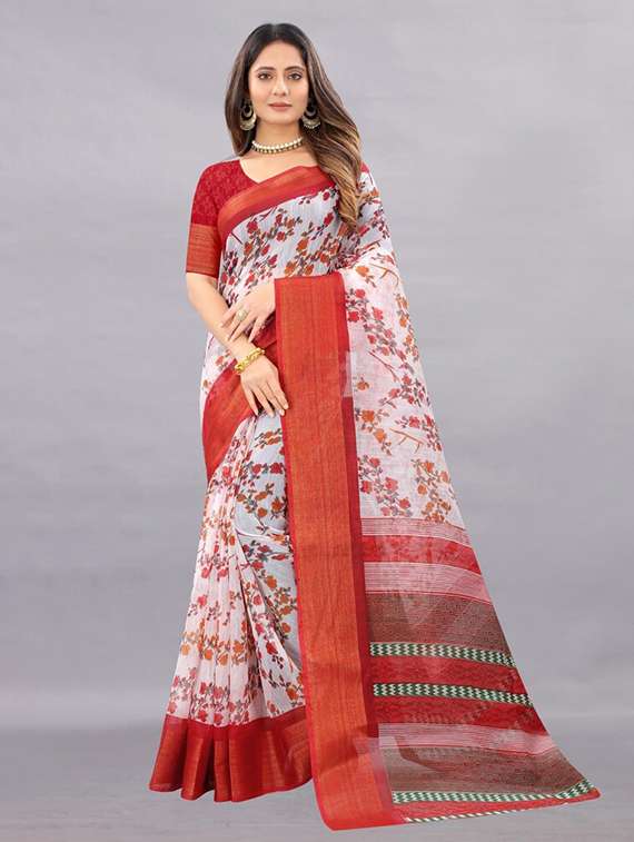 women printed bordered saree - 21504460 - Zoom Image - 0
