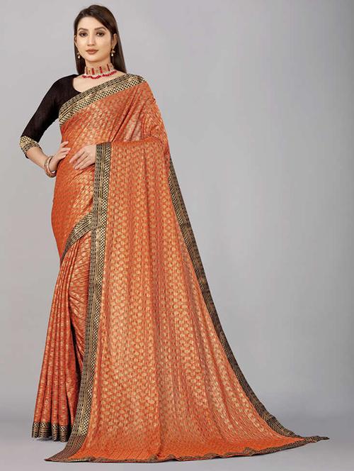 women self-designed bordered saree with blouse - 21504633 - Standard Image - 0