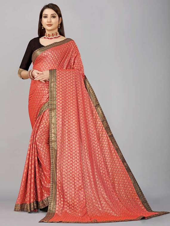 women self-designed bordered saree with blouse