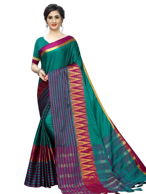 women striped southern silk saree with blouse - 21504638 - Standard Image - 0