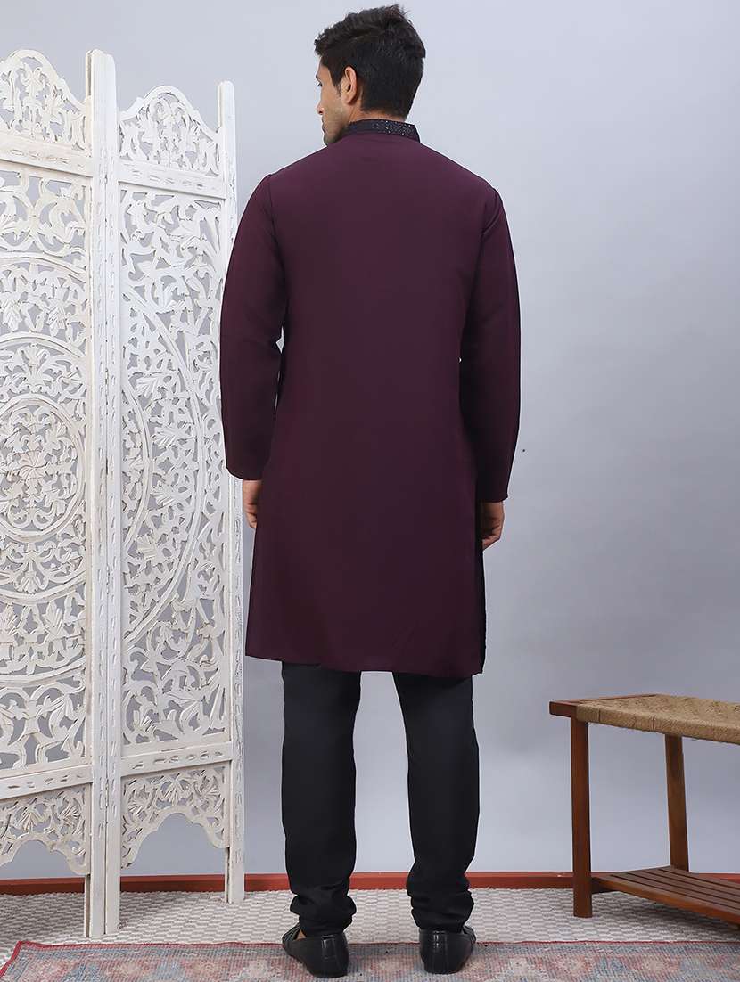 men embroidered kurta chudidar pant ethnic wear set - 21505354 -  Standard Image - 3