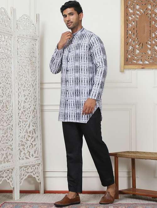 men printed kurta pyjama ethnic wear set - 21505359 -  Standard Image - 0
