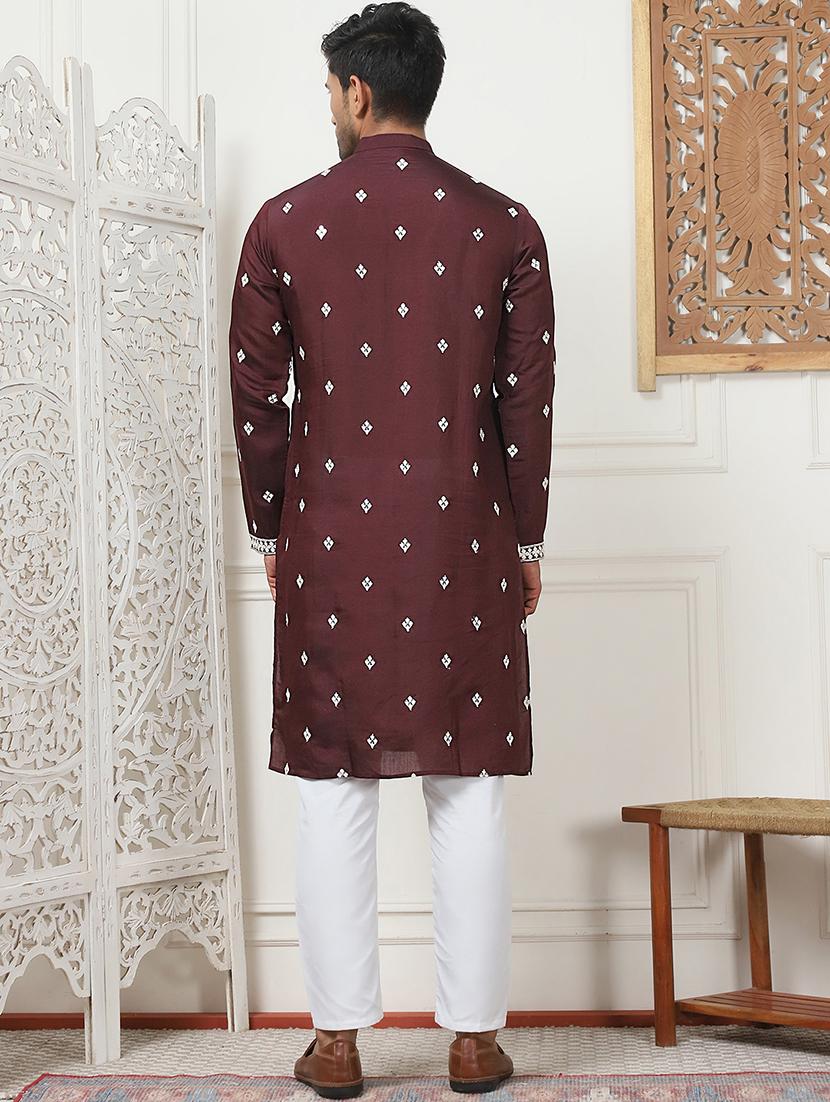 men embroidered kurta pyjama ethnic wear set - 21505360 - Standard Image - 3