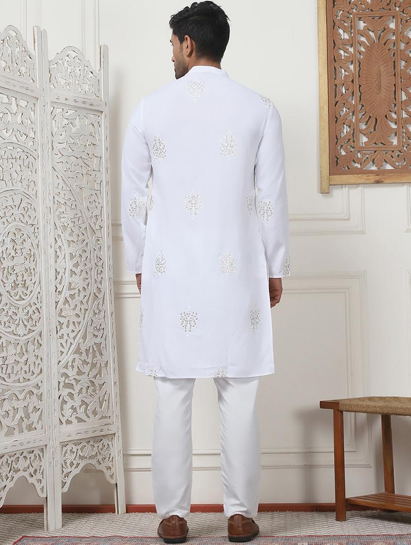 men embroidered kurta pyjama ethnic wear set - 21505362 - Standard Image - 3