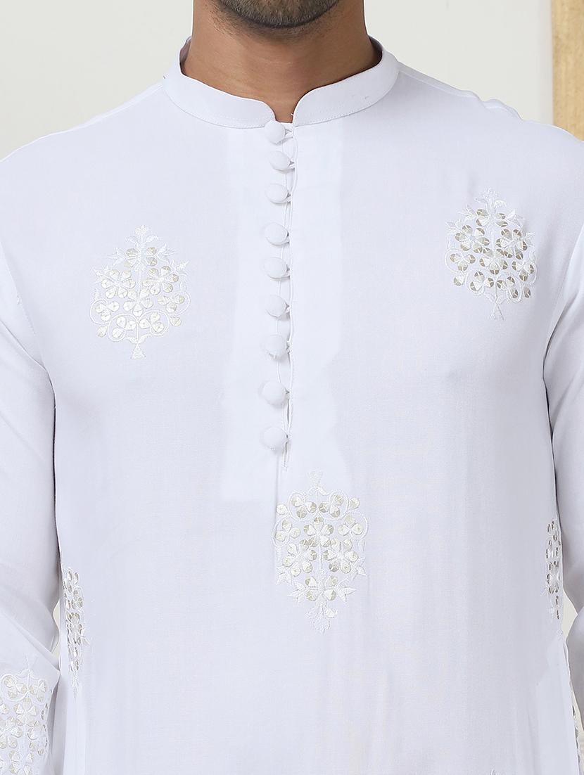men embroidered kurta pyjama ethnic wear set - 21505362 - Standard Image - 5