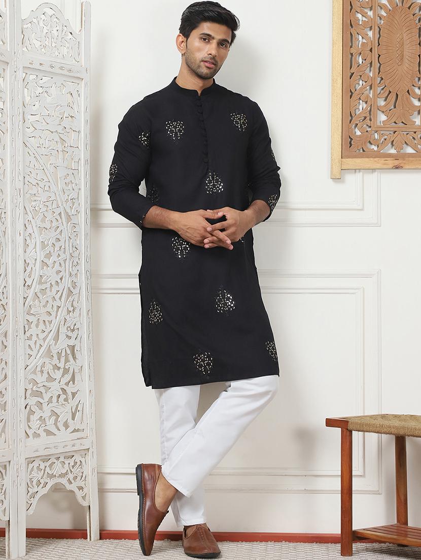 men embroidered kurta pyjama ethnic wear set - 21505367 - Zoom Image - 0