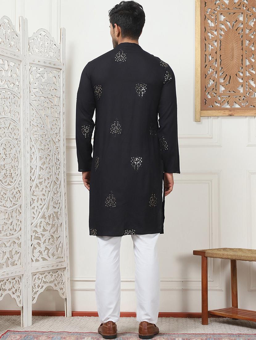 men embroidered kurta pyjama ethnic wear set - 21505367 - Standard Image - 3