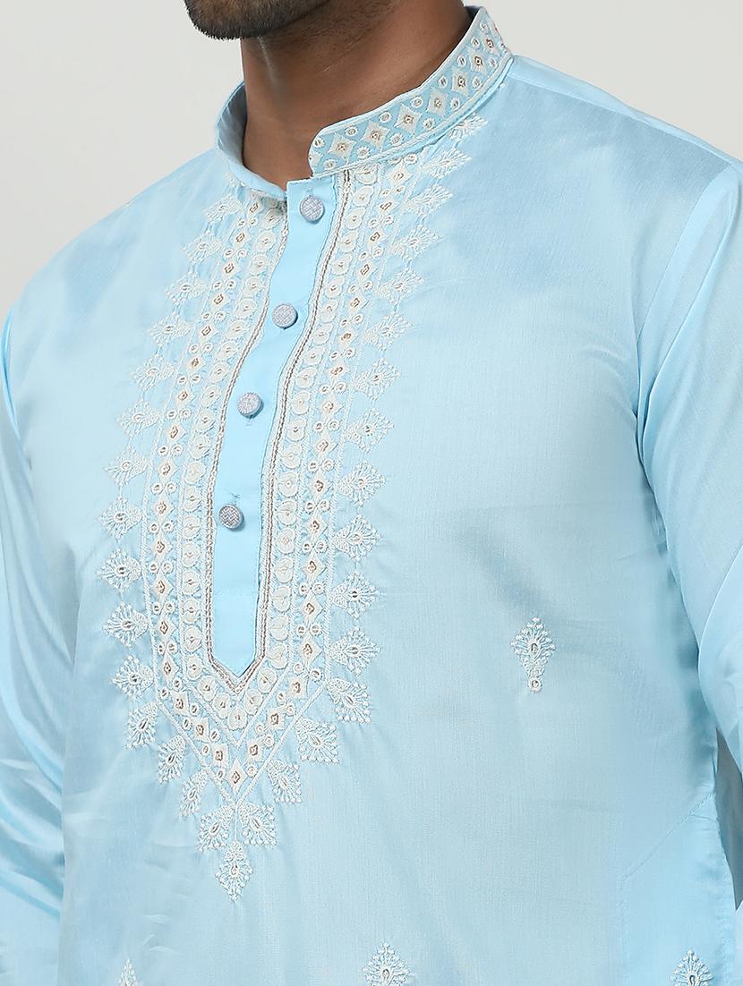men embroidered kurta pyjama ethnic wear set - 21505380 - Standard Image - 5