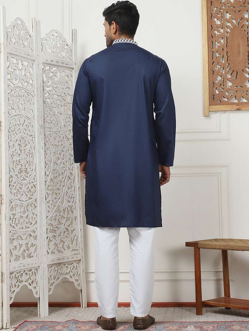 men embroidered kurta pyjama ethnic wear set - 21505381 -  Standard Image - 3