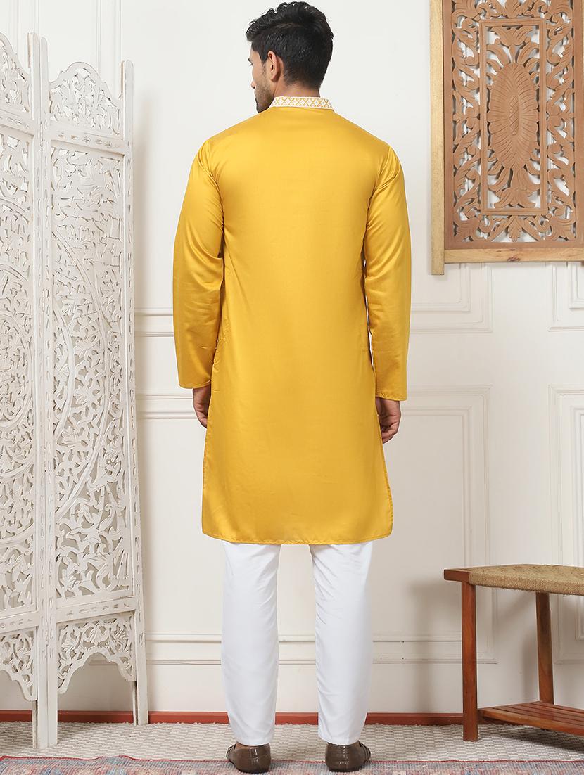 men embroidered kurta pyjama ethnic wear set - 21505382 - Standard Image - 3