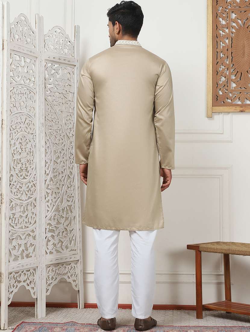 men embroidered kurta pyjama ethnic wear set - 21505383 -  Standard Image - 3