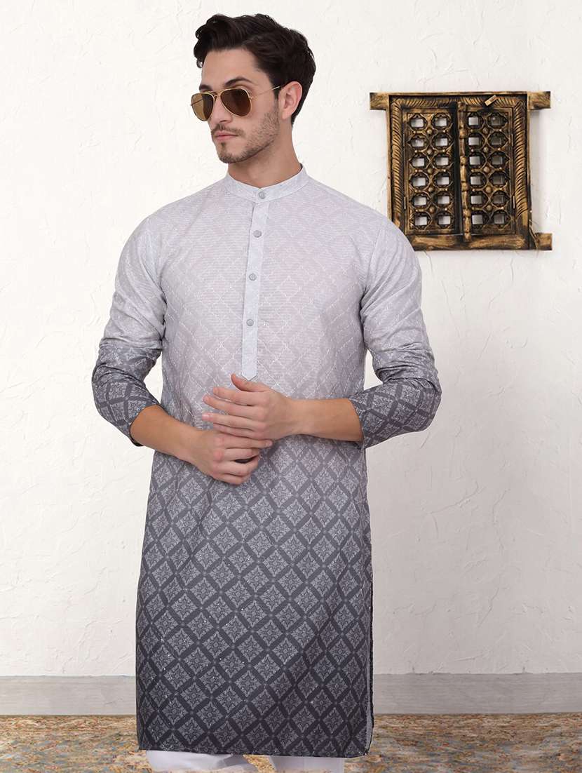 men ombre cotton kurta pyjama ethnic wear set - 21505385 -  Zoom Image - 0