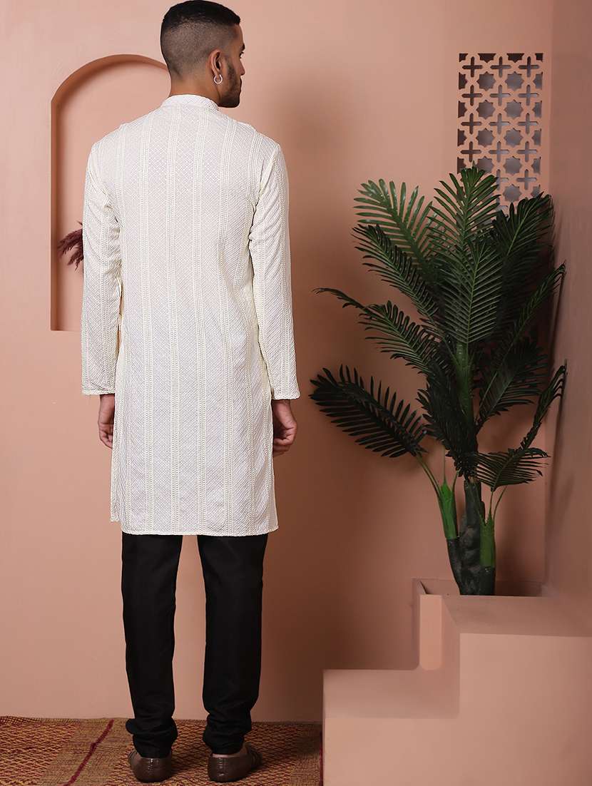 men embroidered kurta pyjama ethnic wear set - 21505418 - Standard Image - 3