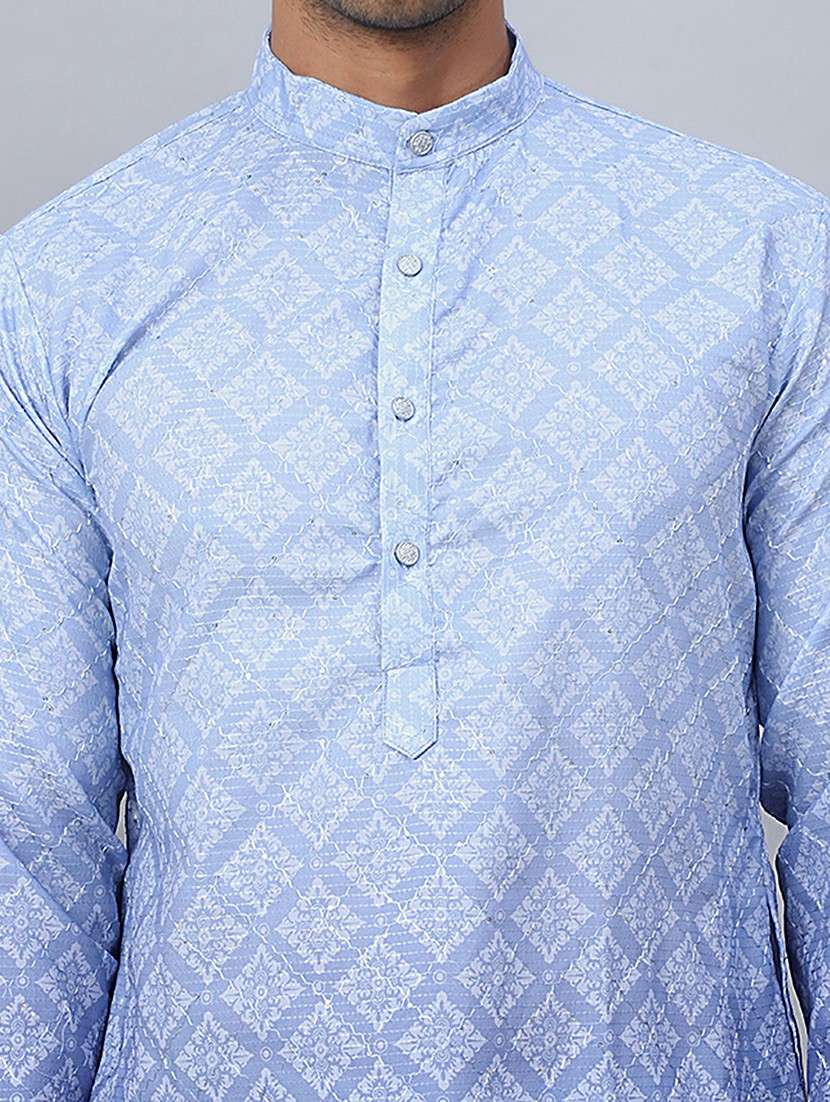 men ombre cotton kurta pyjama ethnic wear set - 21505438 - Standard Image - 5