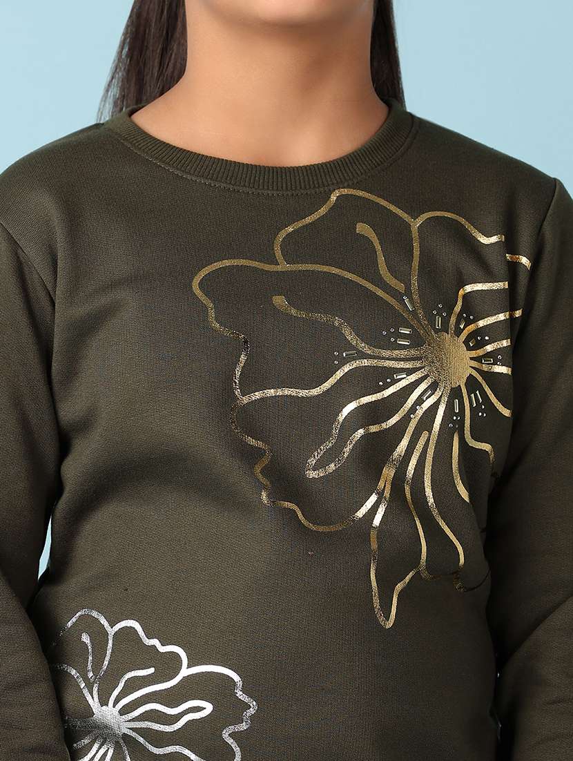 girls front print long sleeve sweatshirt - 21505487 -  Standard Image - 3