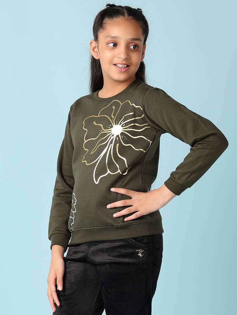 girls front print long sleeve sweatshirt - 21505487 -  Standard Image - 5