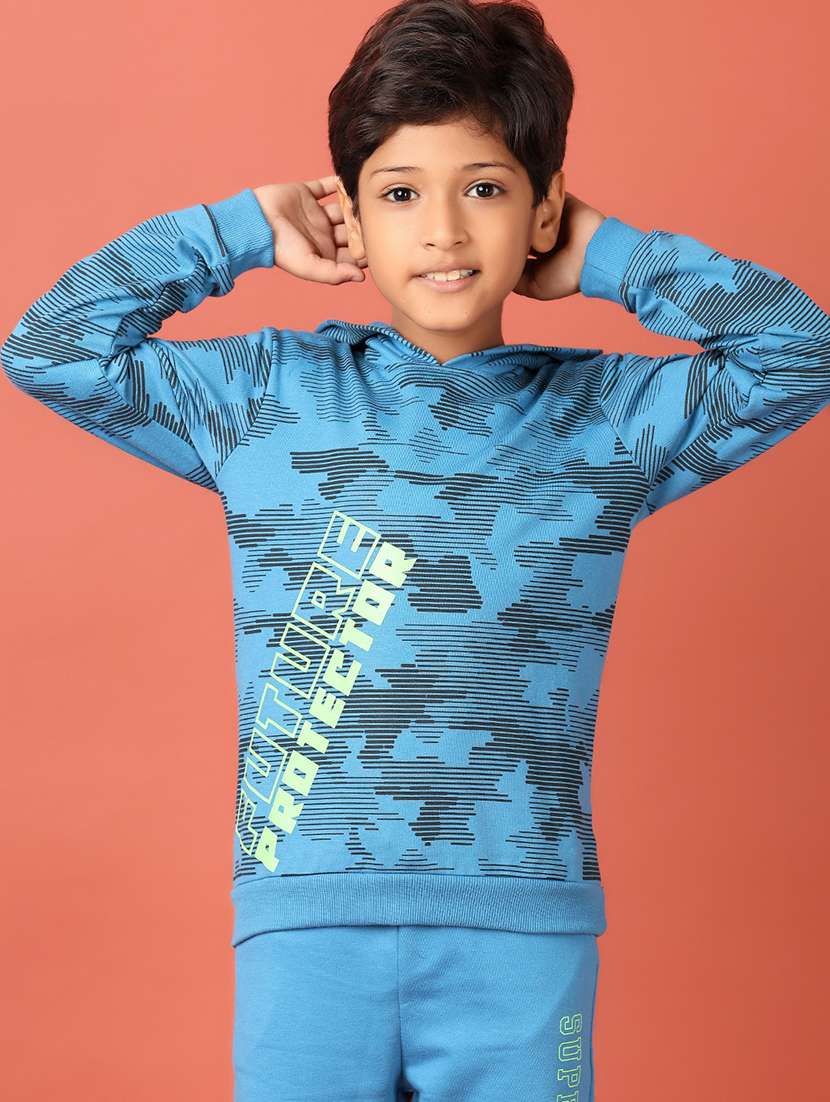 boys blue printed full length set - 21505502 -  Standard Image - 3