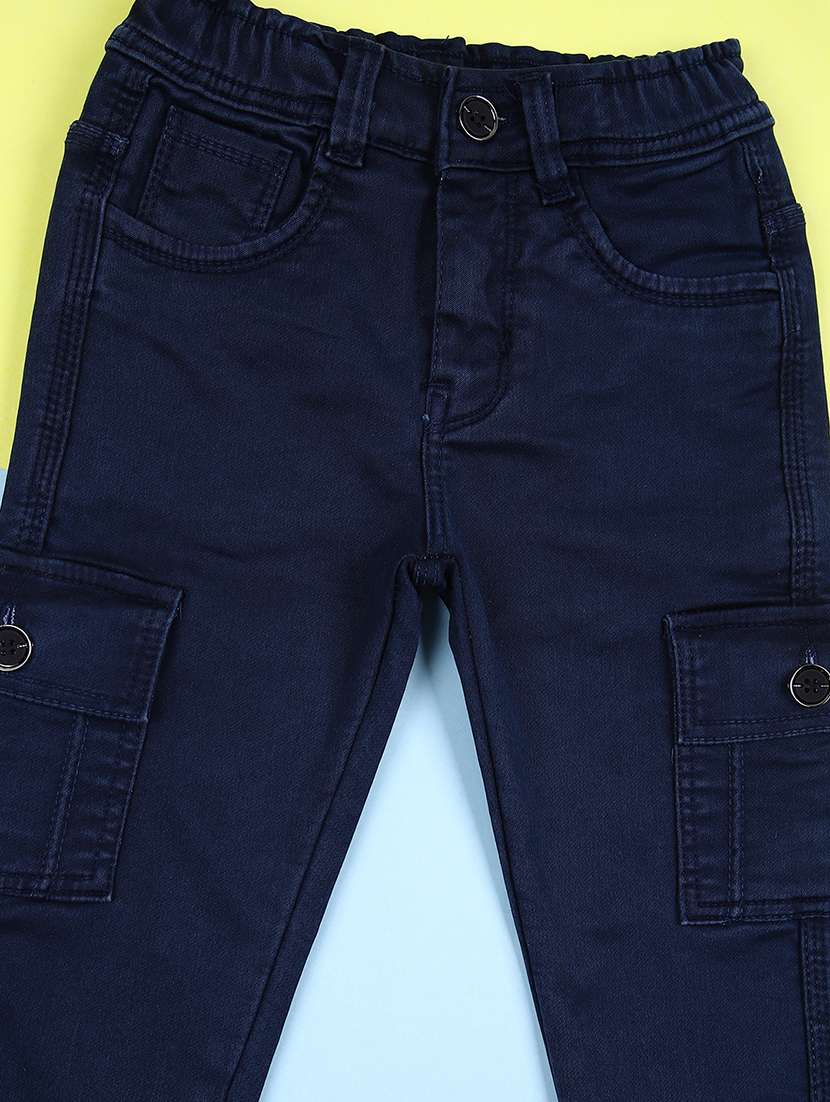 boys solid mid rise cargo - 21505517 -  Standard Image - 3