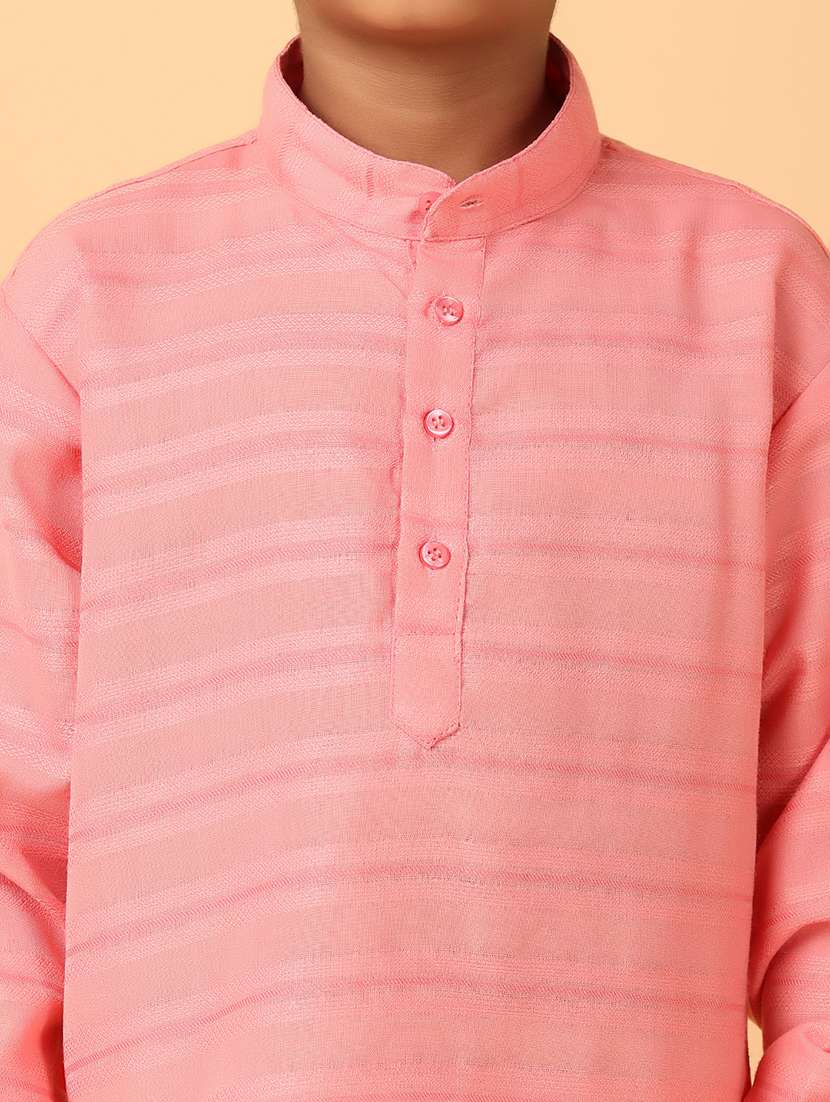 boys self design mandarin neck kurta set - 21505521 -  Standard Image - 5