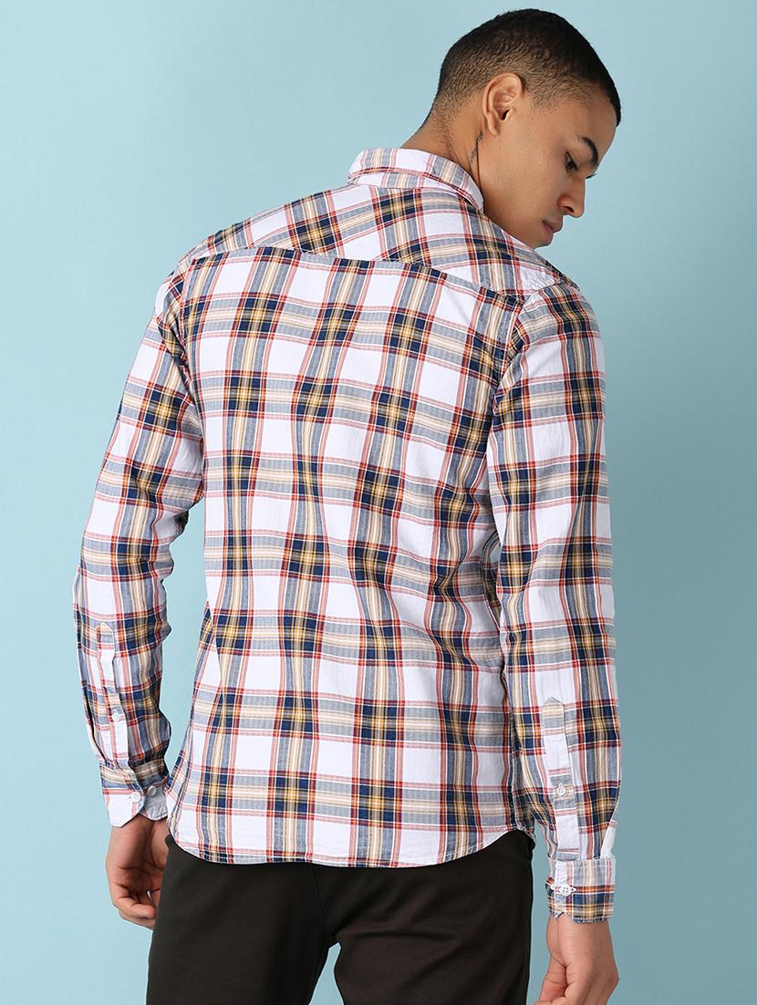 men checks long sleeves casual shirts - 21505523 - Standard Image - 3