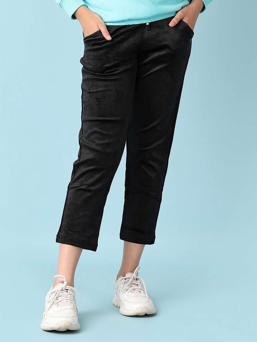 girls black cotton pyjama