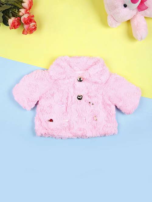 girls pink solid long sleeve cardigan - 21505549 -  Standard Image - 0
