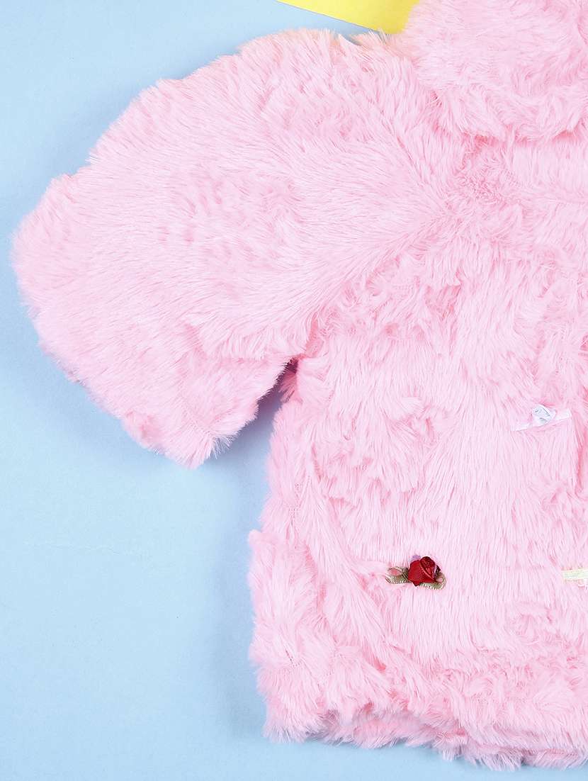 girls pink solid long sleeve cardigan - 21505549 -  Standard Image - 3