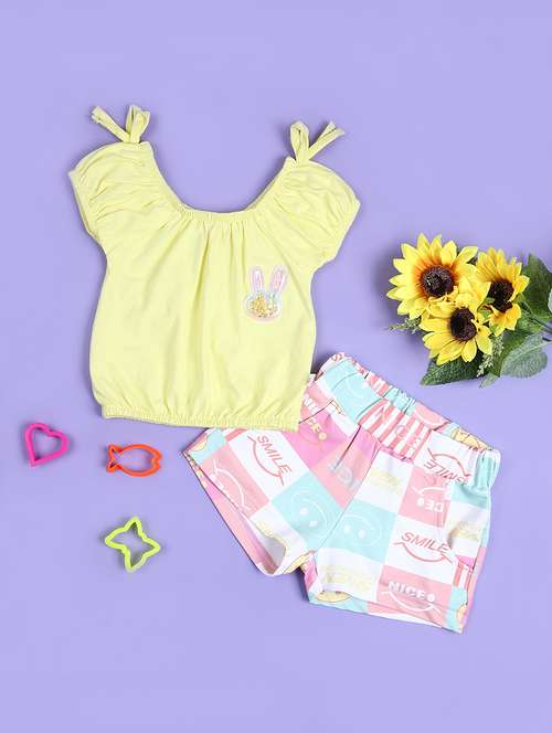 girls printed top and shorts set - 21505564 -  Standard Image - 0